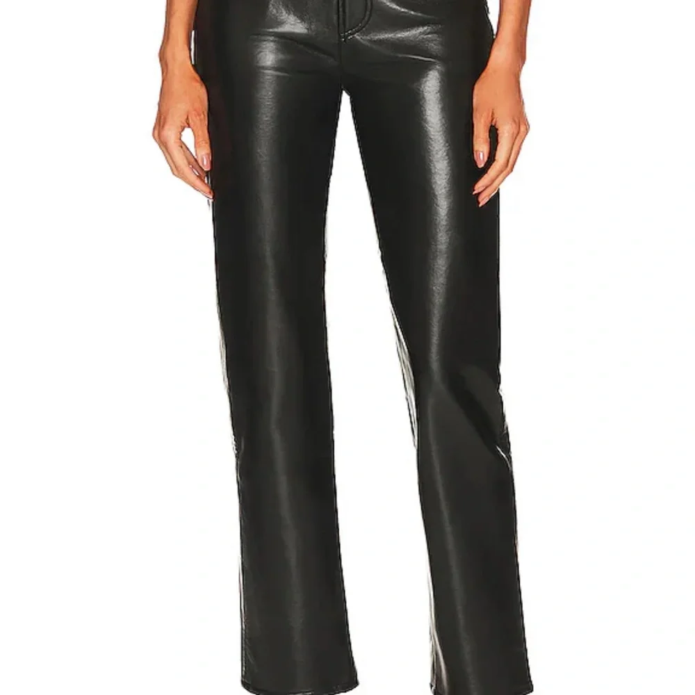 AGOLDE Recycled Leather 90s Pinch Waist High Rise Straight Pants Detox | size 28 - Picture 8 of 10